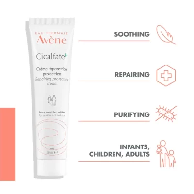  Avene Cicalfate كريم أفين سيكالفات هو كريم معالج للبشرة الجافة والمتهيجة.تركيبة فريدة من المكونات النشطة التي تساعد على تهدئة البشرة وتسريع عملية إصلاحها.