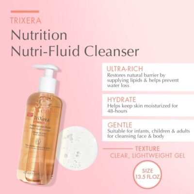 Avene Trixera جل استحمام لطيف ومنظف ومغذي للبشرة الجافة والحساسة جدًا، ومناسب للرضع والأطفال والبالغين. 