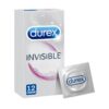 durex condom invisible extra lubricated 12 pcs 0