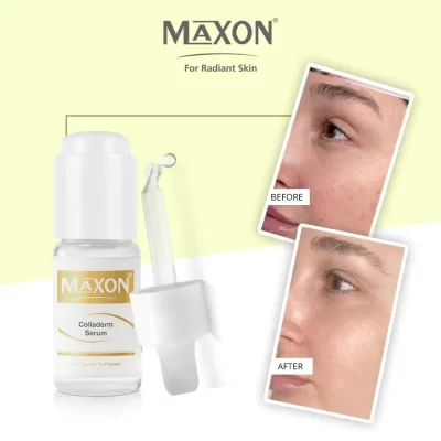 MAXON COLLADERM ماكسون كولاديرم سيروم رائع للعناية بالبشرة،لتفتيح البشرة وإزالة التصبغات الداكنة وتوحيد لونها، و حماية البشرة من التجاعيد ويحافظ على مرونة الجلد