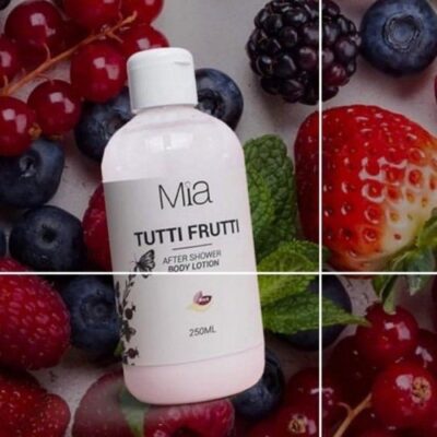 Mia Tutti Frutti لوشن مرطب تركيبته فريدة تعمل على تعزيز مرونة البشرة وتغذيتها وترطيبها.