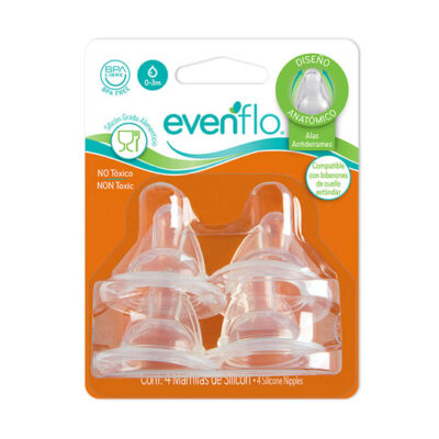 حلمة رضاعات اطفال ايفن فلو EVENFLO 4 SILICONE NIPPLES